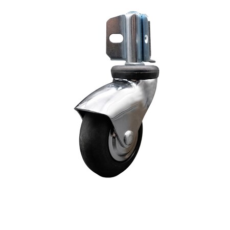 Service Caster 3'' Bright Chrome Neoprene Rubber Caster Corner Mount Bracket SCC-GR03S310-NPRB-BC-71678-CB90